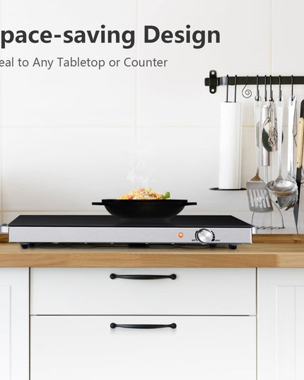 Giantex 2 Packs Electric Warming Tray, 22''x15'' Hot Plate with Adjustable Temperature Control