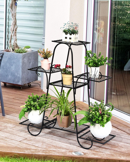 Giantex 7 Tiers Metal Plant Stand Flower Pots Holder