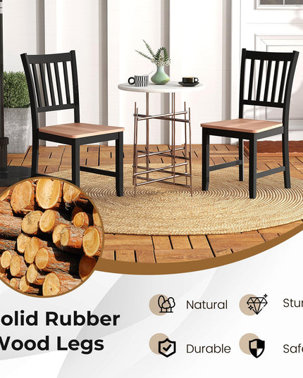 Giantex Wooden Dining Chairs Set of 4, Farmhouse Kitchen Chair with Rubber Wood Legs