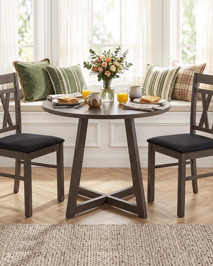 Giantex Linen Style Upholstered Kitchen Chairs with Dual X-Shaped Back (2/4)