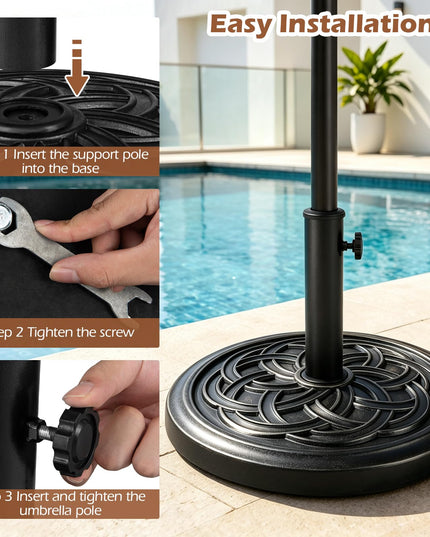 GIANTEX 24 lbs Patio Umbrella Base 18" Heavy Duty Outdoor Stand
