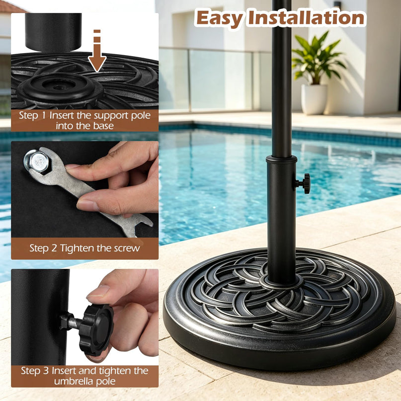 GIANTEX 24 lbs Patio Umbrella Base 18" Heavy Duty Outdoor Stand