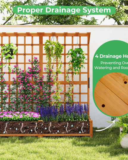 Giantex Large Raised Garden Bed with Trellis and Roof