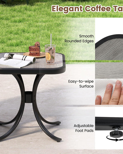 Giantex Outdoor Patio Furniture Set with 2 Rocking Chairs & Coffee Table