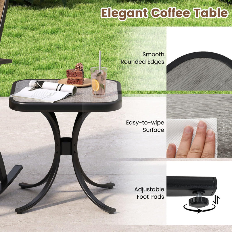 Giantex Outdoor Patio Furniture Set with 2 Rocking Chairs & Coffee Table
