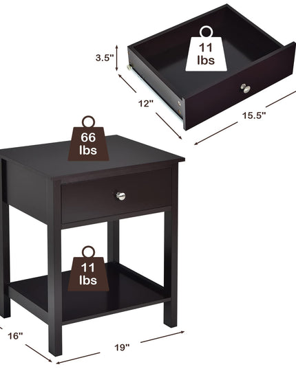 Multifunctional Bedside Sofa Side Table, Accent Home Furniture w/Stable Frame