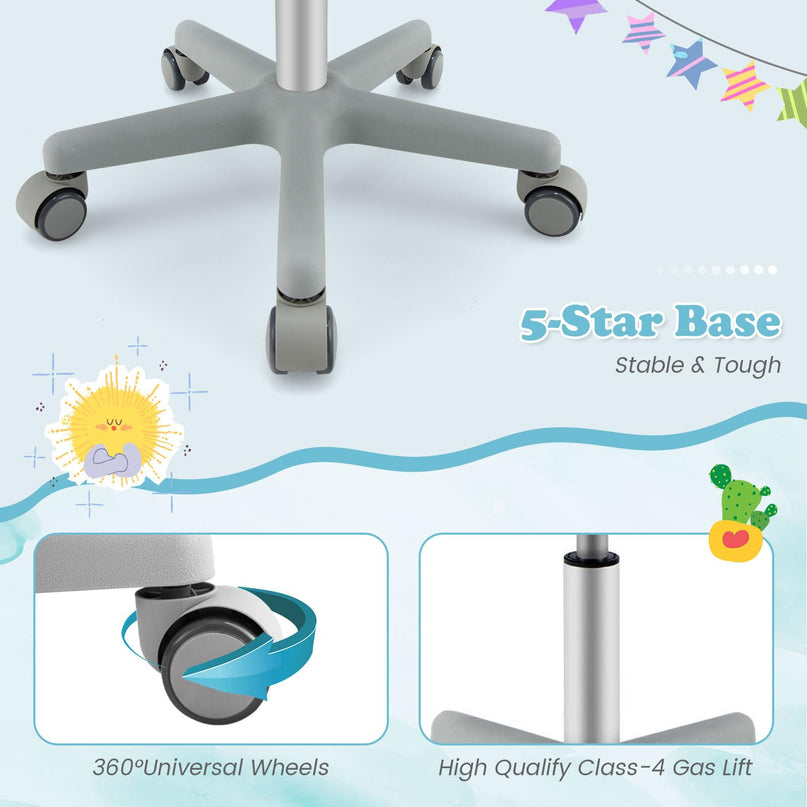 Giantex Adjustable Desk Chair with Auto Brake Casters for Kids
