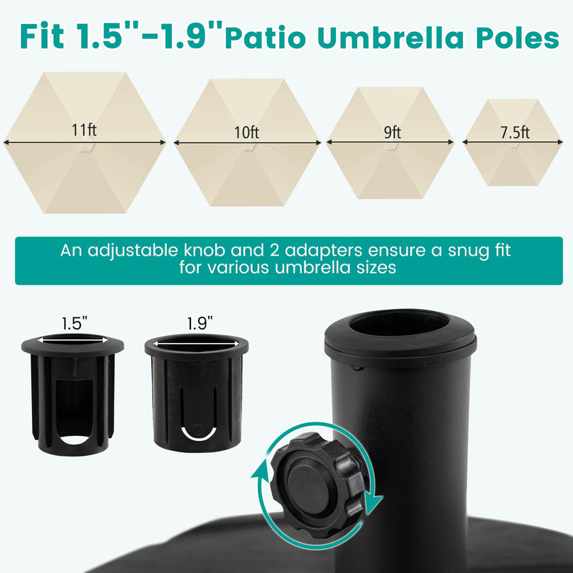 Giantex Rolling Patio Umbrella Base with Wheels and Pull Rod