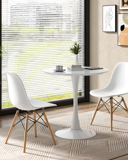 Giantex Dining Room Table Set for 2 or 4, Compact Kitchen Dining Table Set with 32" Round Table and DSW Chairs