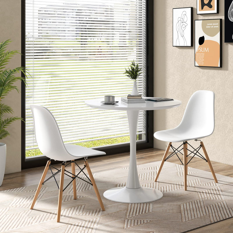 Giantex Dining Room Table Set for 2 or 4, Compact Kitchen Dining Table Set with 32" Round Table and DSW Chairs