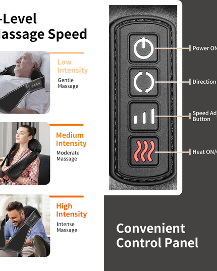 Giantex Shiatsu Neck Back and Shoulder Massager w/Heat, Deep Tissue 3D Kneading Massage Pillow for Back