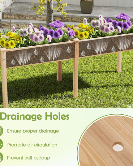 73"x23"x30" Elevated Wood Planter Box with Legs