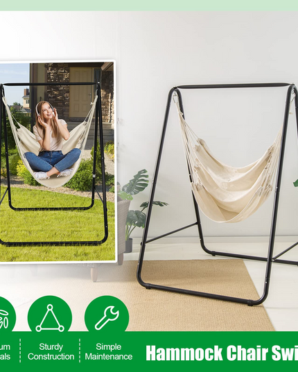 Heavy-Duty Powder-Coated Steel Stand with Hanging Swing Chair