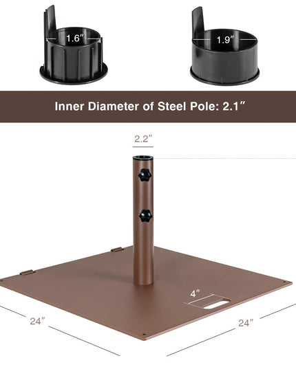 50lbs Steel Patio Umbrella Base with 2 Tightening Knobs