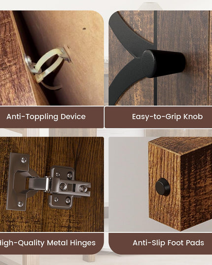 Giantex Robot Vacuum Storage Cabinet Farmhouse End Table