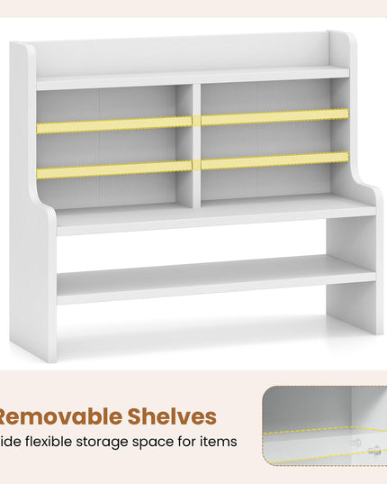 Giantex 19.5" Wooden 6 Tier Storage Rack with 2 Removable Shelves