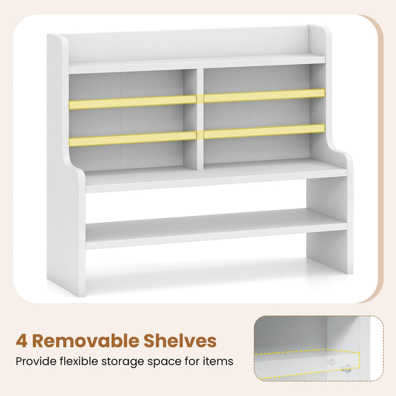 Giantex 19.5" Wooden 6 Tier Storage Rack with 2 Removable Shelves