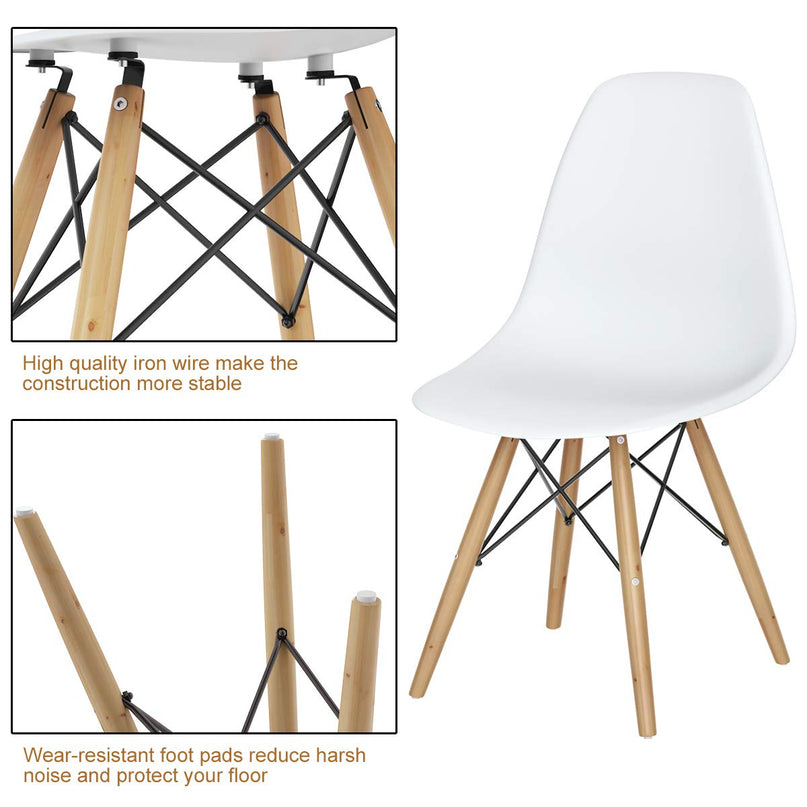 Giantex Pre Assembled Mid Century Modern Dining Chairs Armless Kitchen Chairs Set of 2