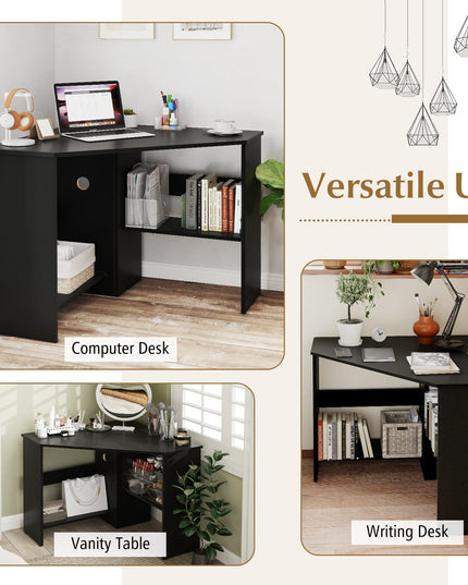 Giantex Corner Desk with Storage Shelves & CPU Stand