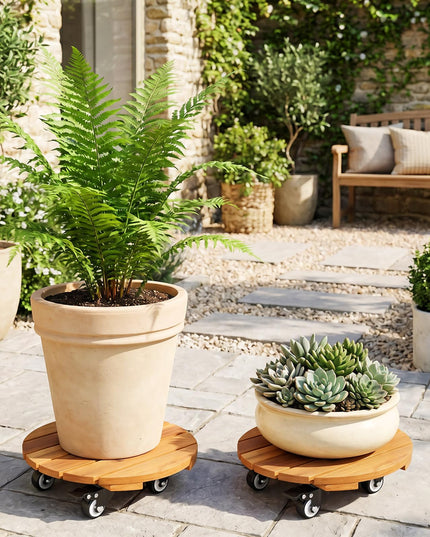 Giantex 2/4 Pcs Plant Caddy with Wheels