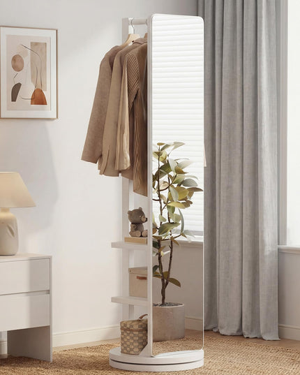 Miroir pleine longueur pivotant Giantex 65,5" avec porte-manteau