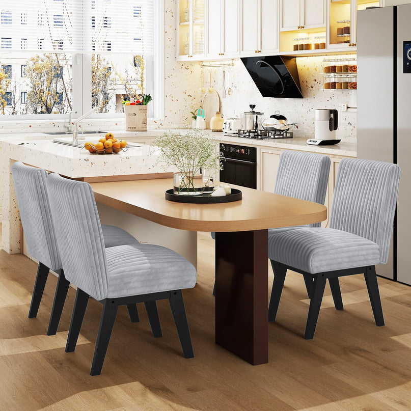 Giantex Channel Tufted Kitchen Chair w/ 6" Thick Padded Seat & Backrest