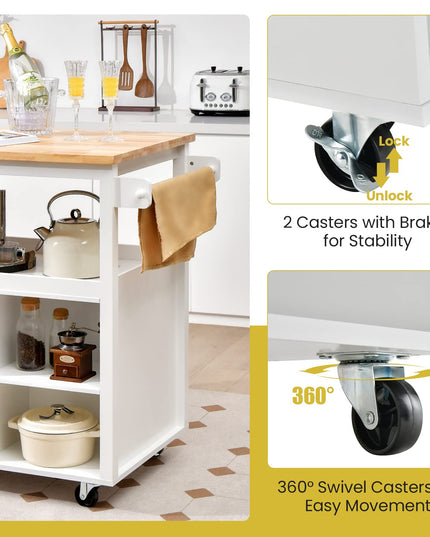 Mobile Kitchen Island Cart - Giantex