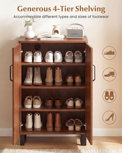 Giantex Armoire à chaussures à 5 niveaux | Meuble d'entrée autoportant en bois avec rangement