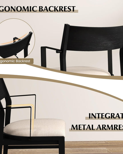 Dining Chairs Set of 2 or 4, Accent Armchairs with Padded Seat