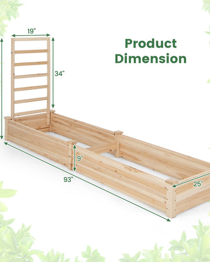 Giantex Raised Garden Bed with Trellis, 93" L x 25" W x 40" H