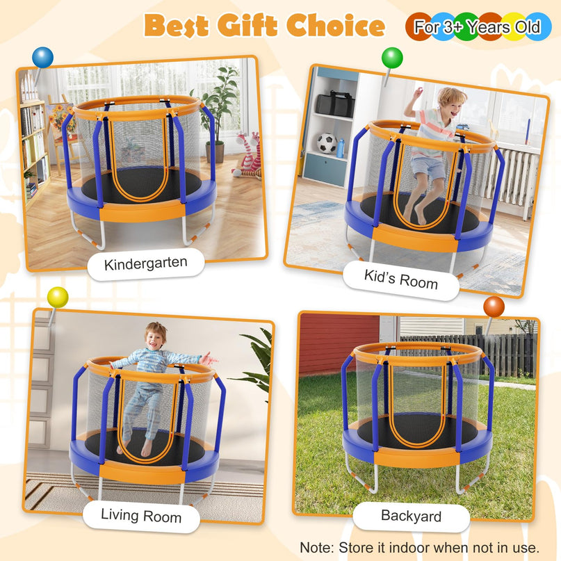 Giantex 48" Trampoline for Kids, Toddler Trampoline with Safety Enclosure Net, Max Load 265 Lbs