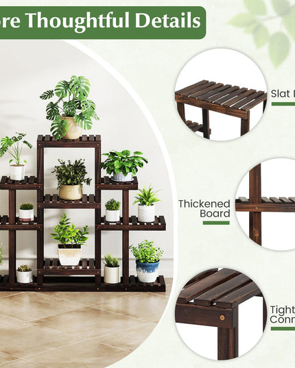 Giantex Plant Stand Indoor & Outdoor 6 Tier Wood Flower Pot Stand