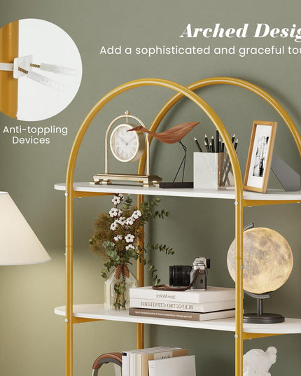 Giantex 4-Tier Modern Arched Bookshelf with Sturdy Metal Frame