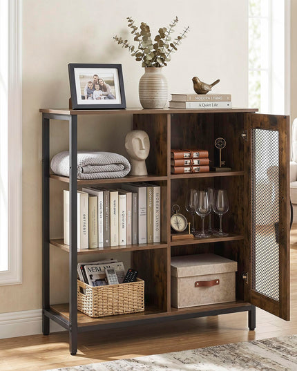 Giantex Buffet Sideboard | Industrial Kitchen Storage Side Cabinet with Metal Mesh Door