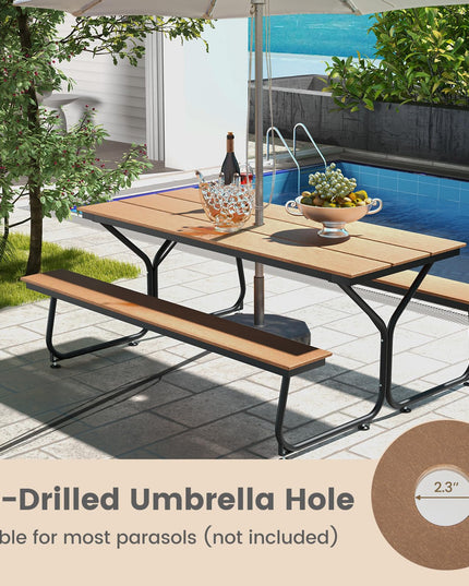 Giantex 6 FT Outdoor Picnic Table Bench Set for 6-8 People