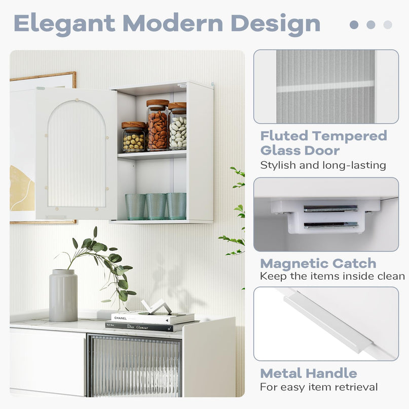 Giantex Wall Mounted Bathroom Cabinet for Living Room Laundry