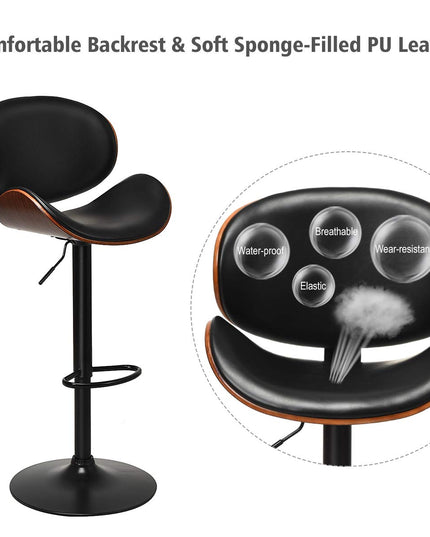 Giantex Bar Stools Set of 2, Adjustable Swivel Barstools with Back