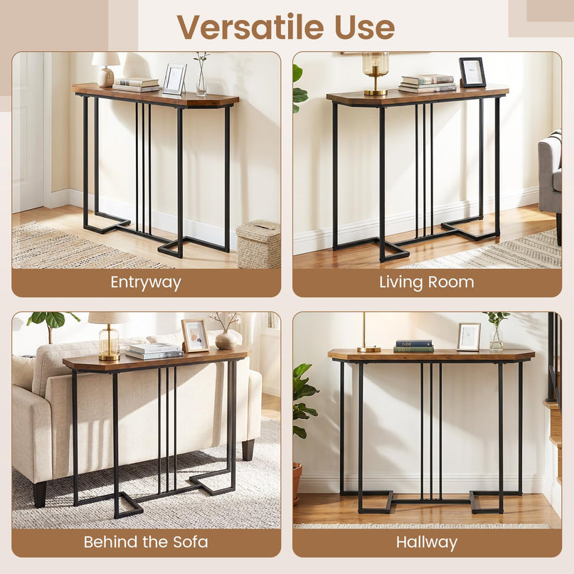GIANTEX Modern Gold Console Table 44" Narrow Entryway Table