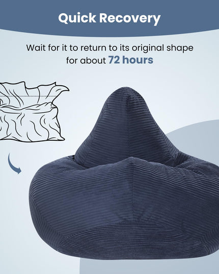 Giantex Bean Bag Chair for Adults with Skin-Friendly Corduroy Cover & Soft Sponge Filling
