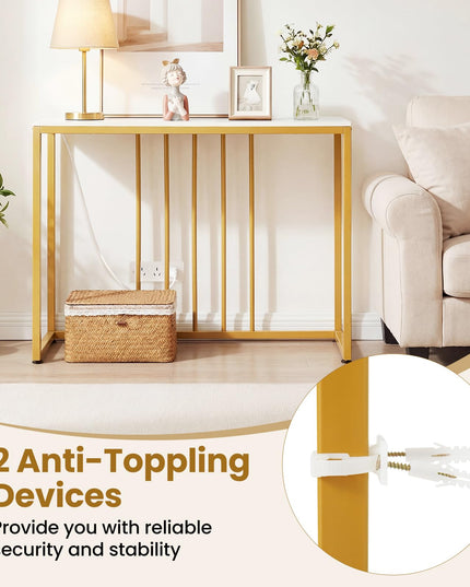Giantex Console Table with Charging Station for Living Room