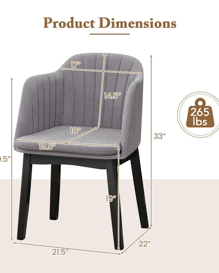 Giantex Modern Dining Chairs, Upholstered Velvet Accent Chairs w/Curved Backrests & Rubber Wood Legs