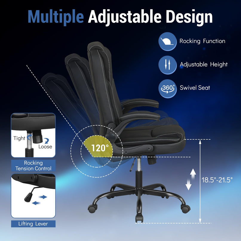 Chaise de bureau ergonomique Giantex avec accoudoirs relevables