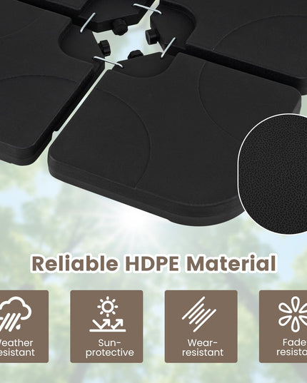 Pied de parasol déporté Giantex 4 pièces, à remplir, pour terrasse et piscine