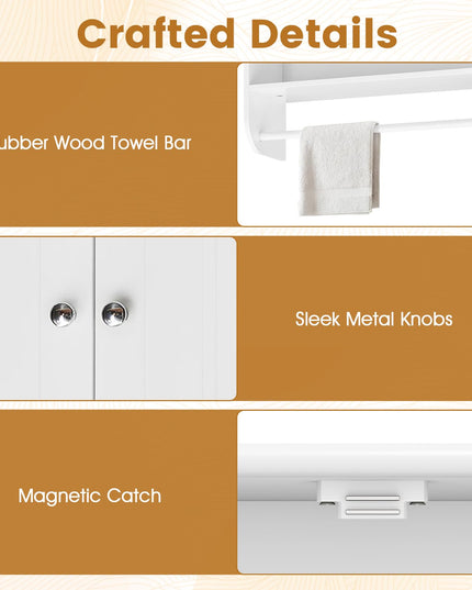 Giantex Bathroom Wall Medicine Cabinet with Towel Bar & Adjustable Shelf
