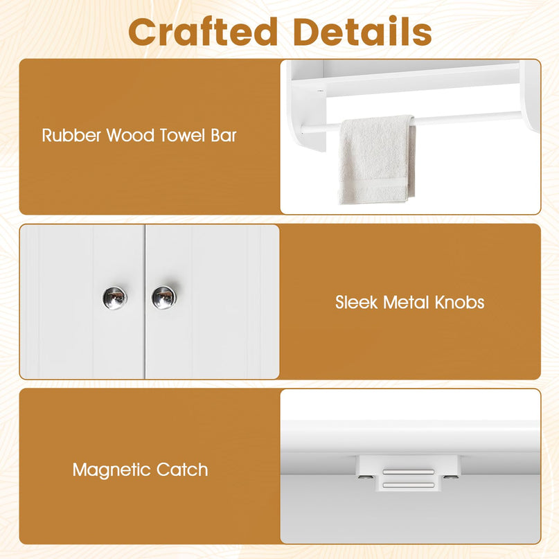 Giantex Bathroom Wall Medicine Cabinet with Towel Bar & Adjustable Shelf