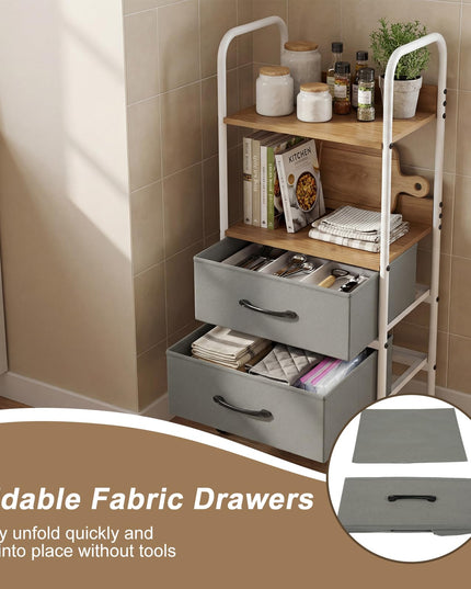 Giantex Utility Rolling Cart with Foldable Fabric Drawers