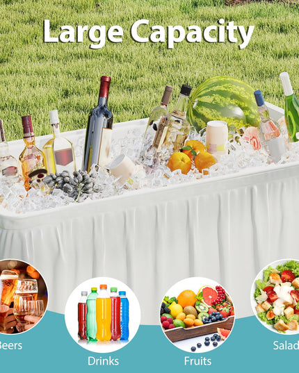 Giantex 46" Outdoor Chill Bar Table with Drain & Removable Matching Skirt