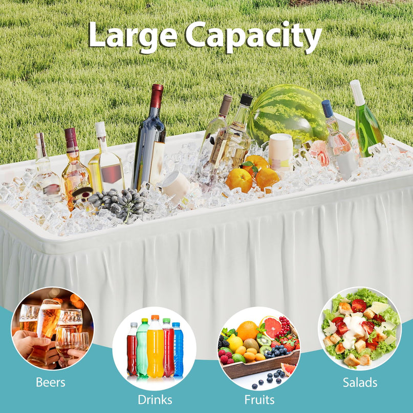 Giantex 46" Outdoor Chill Bar Table with Drain & Removable Matching Skirt