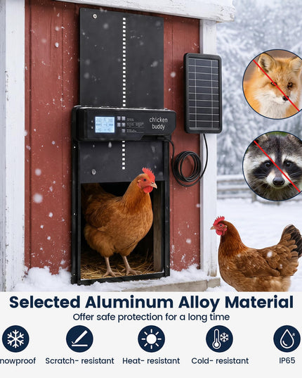 Giantex Aluminum Auto Chicken Coop Door Solar Powered with Light Sensor & Timer