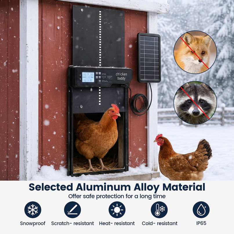 Giantex Aluminum Auto Chicken Coop Door Solar Powered with Light Sensor & Timer